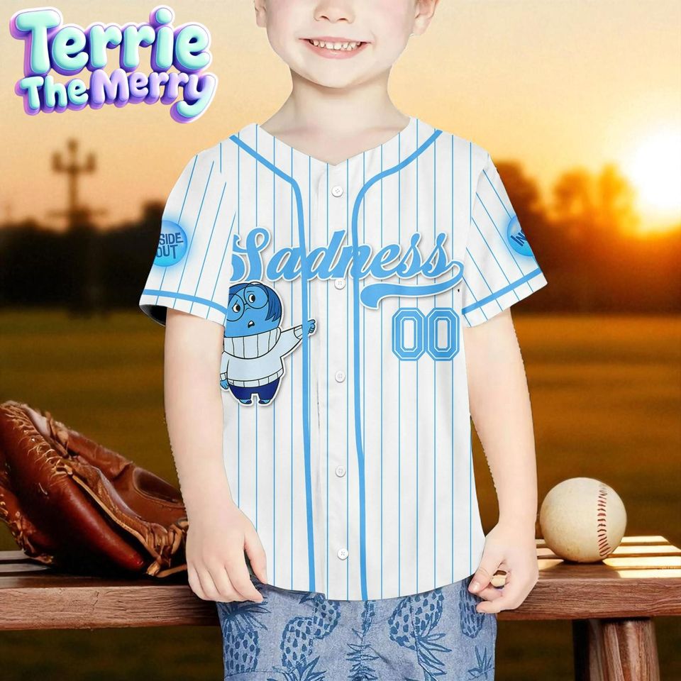 Inside Out 2 Sadness Custom Baseball Jersey, Disney Baseball Jersey