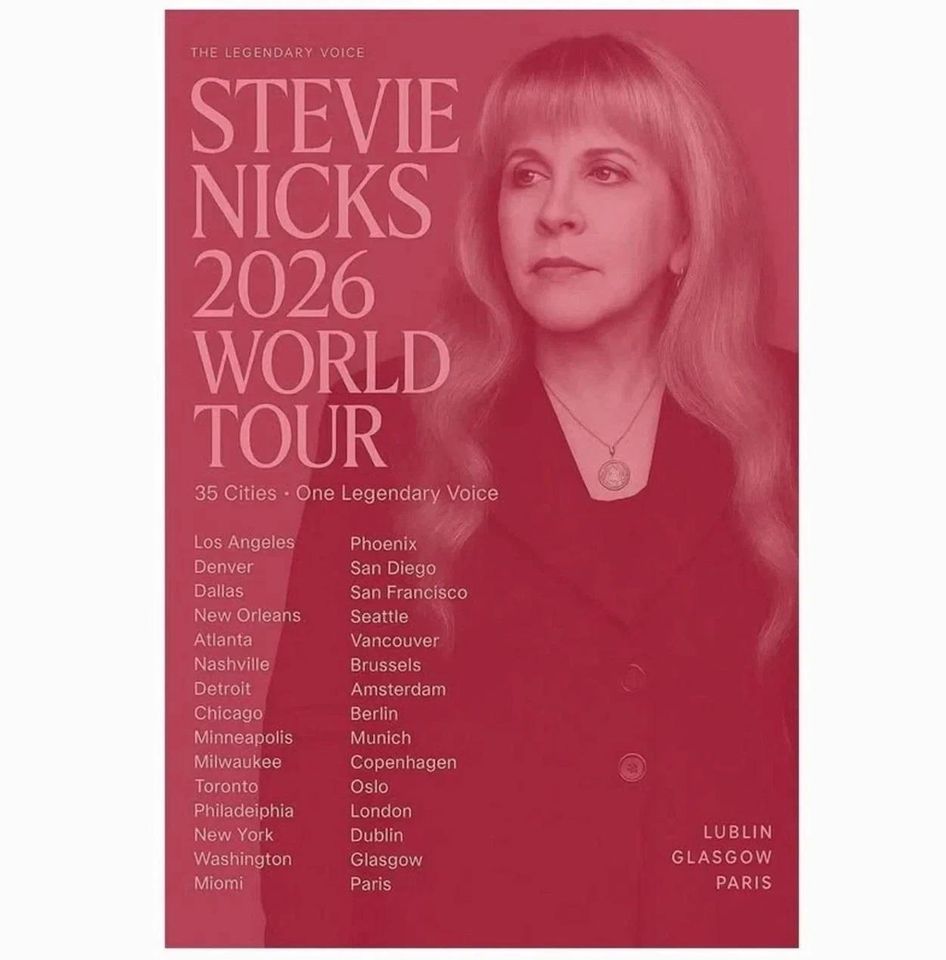Stevie Nicks 2026 World Tour Concert Poster