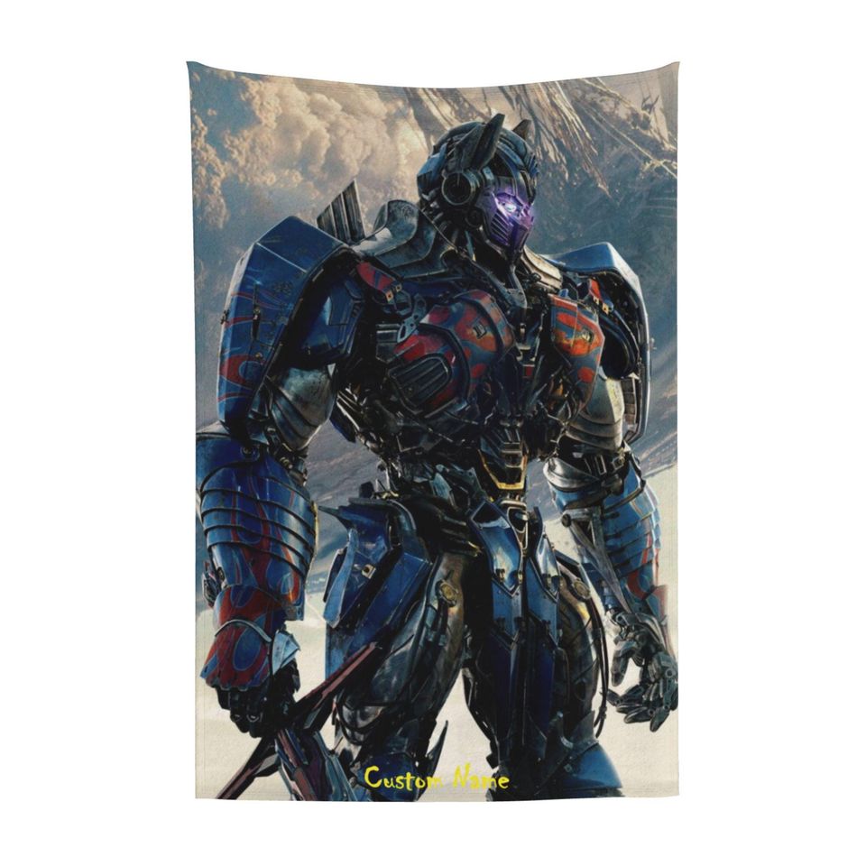 Personalized Transformers Fleece Blanket with Name for Kids, Custom Birthday Gift