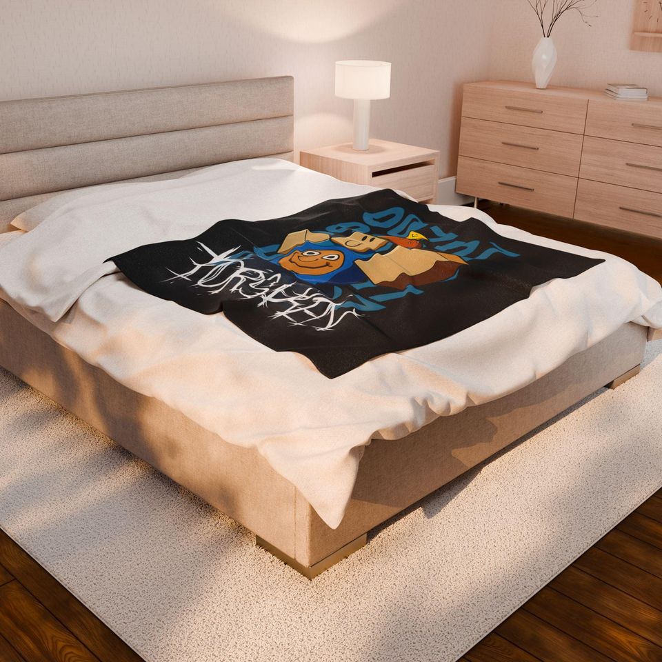 007n7 Inspired Fleecy Plush Blanket – Roblox Game, Gift for Gamers, Room Decor for Winter