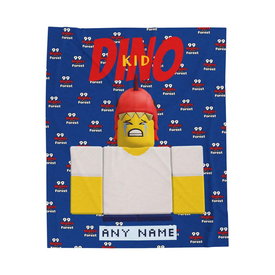 Dino Kid Inspired 99 Nights in the Forest Blanket for Children, Personalized Bedroom Gift