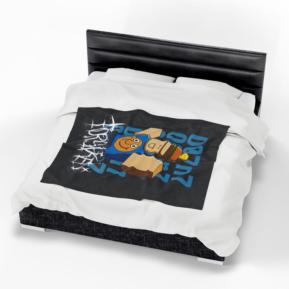 007n7 Inspired Fleecy Plush Blanket – Roblox Game, Gift for Gamers, Room Decor for Winter