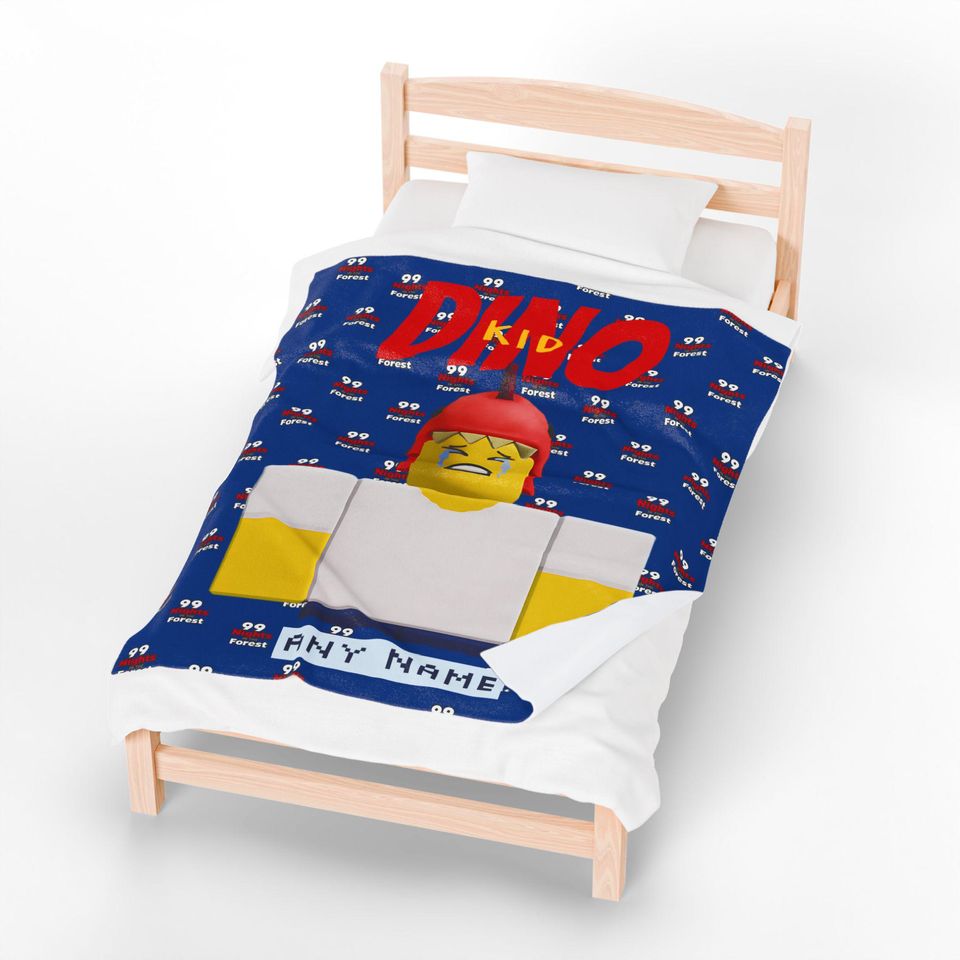 Dino Kid Inspired 99 Nights in the Forest Blanket for Children, Personalized Bedroom Gift