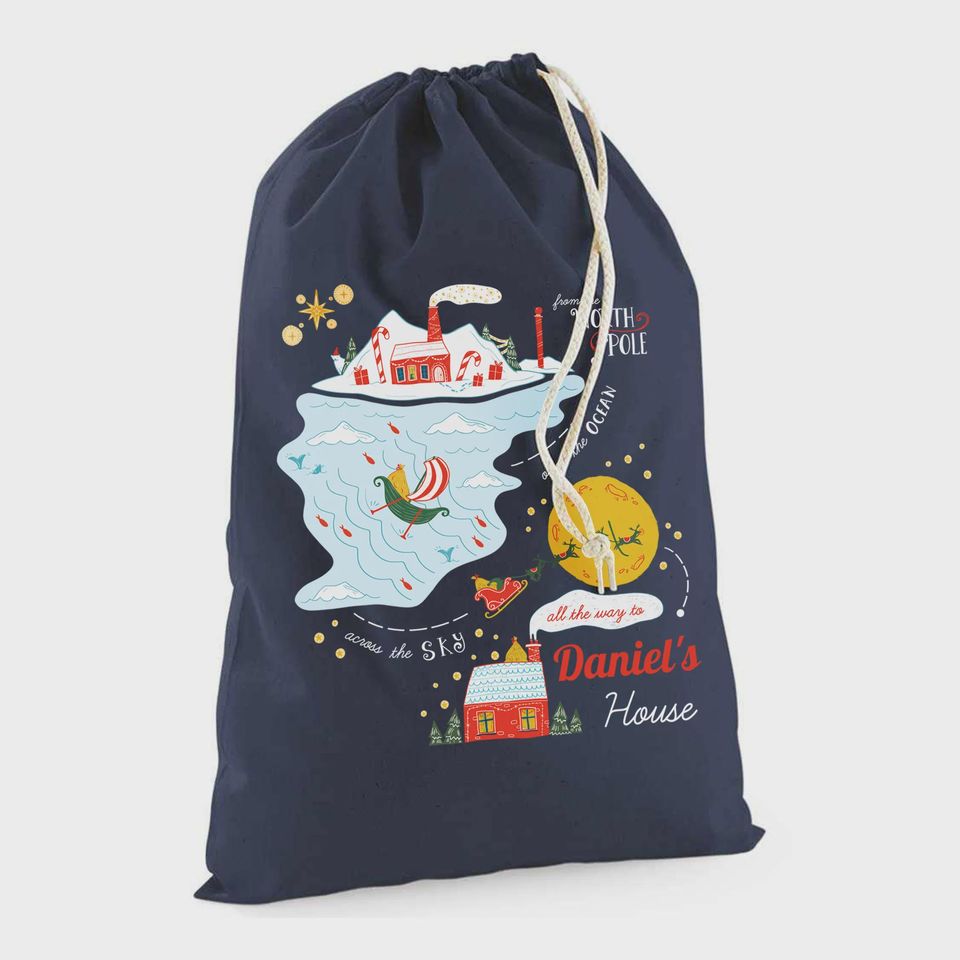 Personalised Santa Sack Tracker Gift Bag