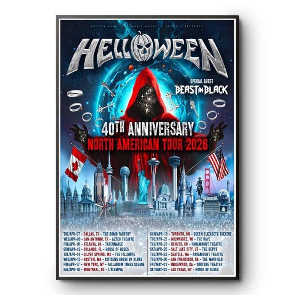 HELLOWEEN 40th Anniversary North American Tour 2026 Vertical Poster