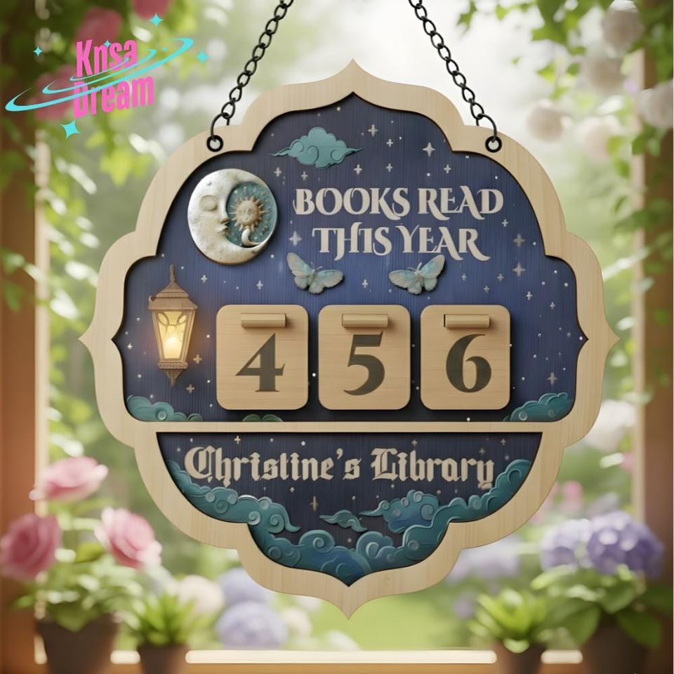 Custom Reading Milestone Board, Yearly Book Count Display, Rustic Library, Unique Gift for Reader, Personalized Book Nook Sign