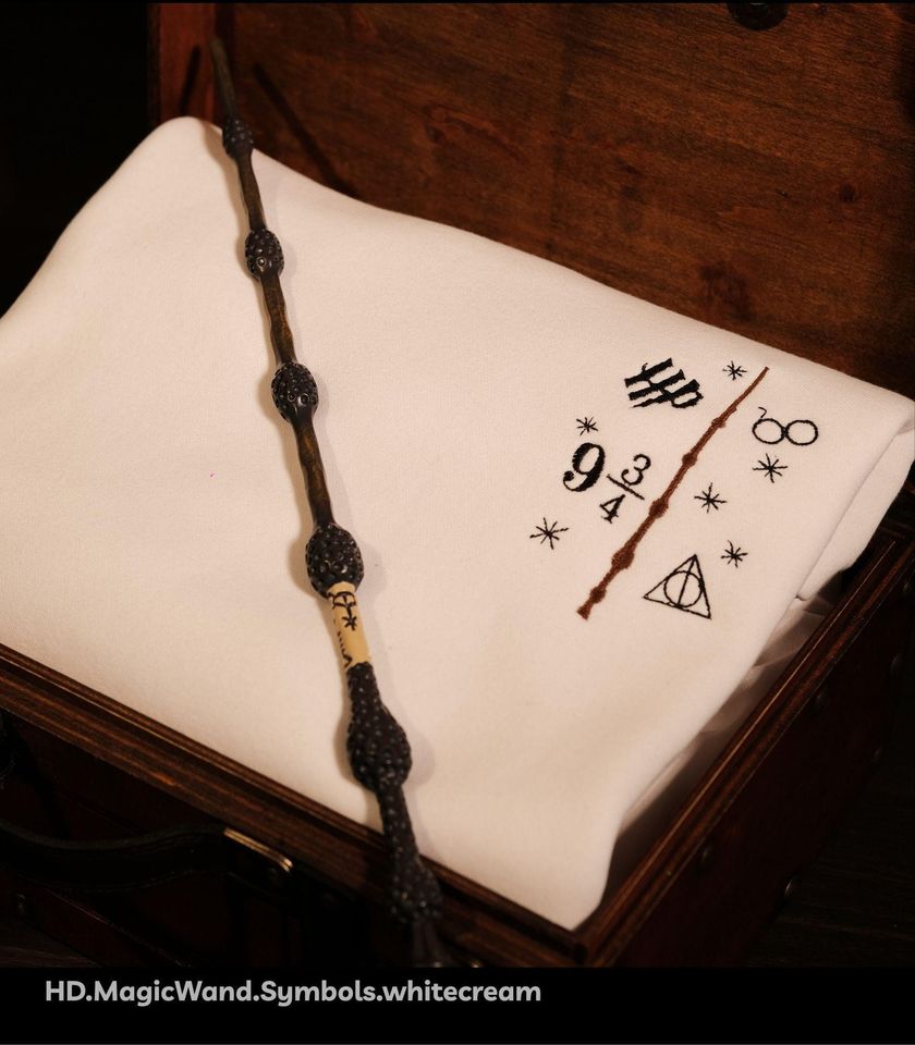 Embroidered Wizard Sweatshirt: Cotton Fleece Lion House Shirt