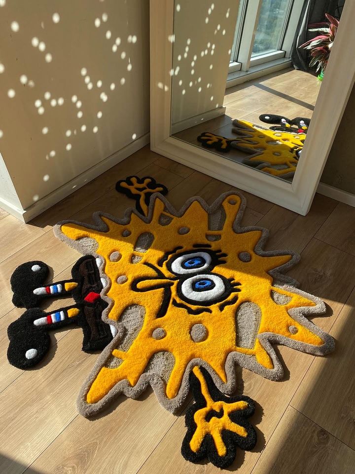 SpongeBob SquarePants Splat Tufted Rug Cartoon Character Carpet