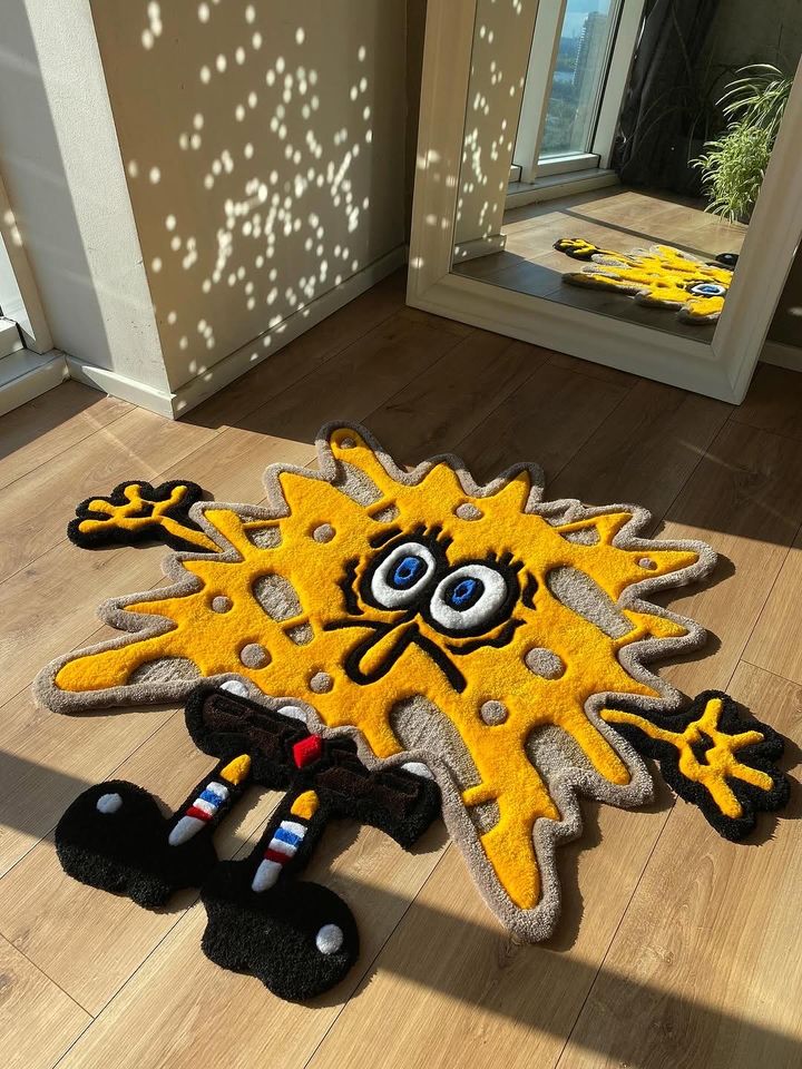 SpongeBob SquarePants Splat Tufted Rug Cartoon Character Carpet