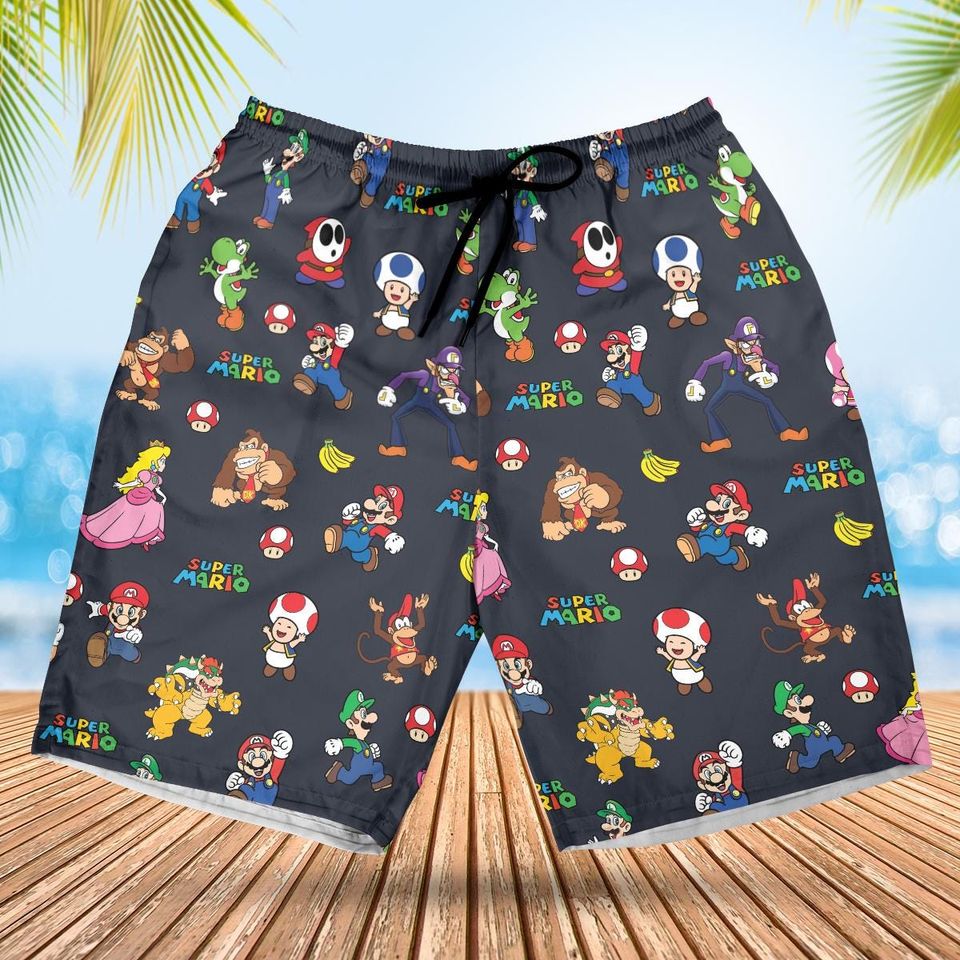 Super Mario Dark Hawaiian Shirt, Video Game Beach Tee