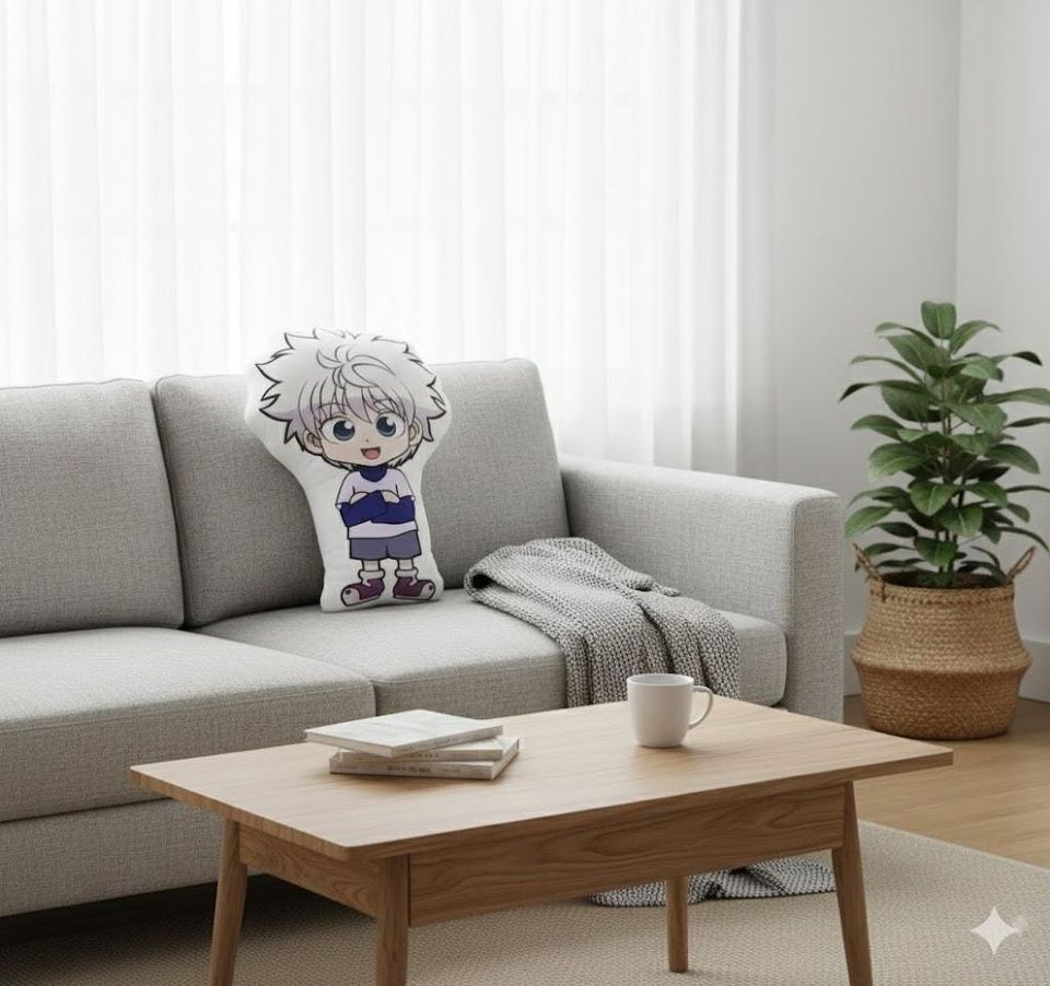 Killua Zoldyck Pillow, xHunter Anime Cushion, Killua Chibi Pillow