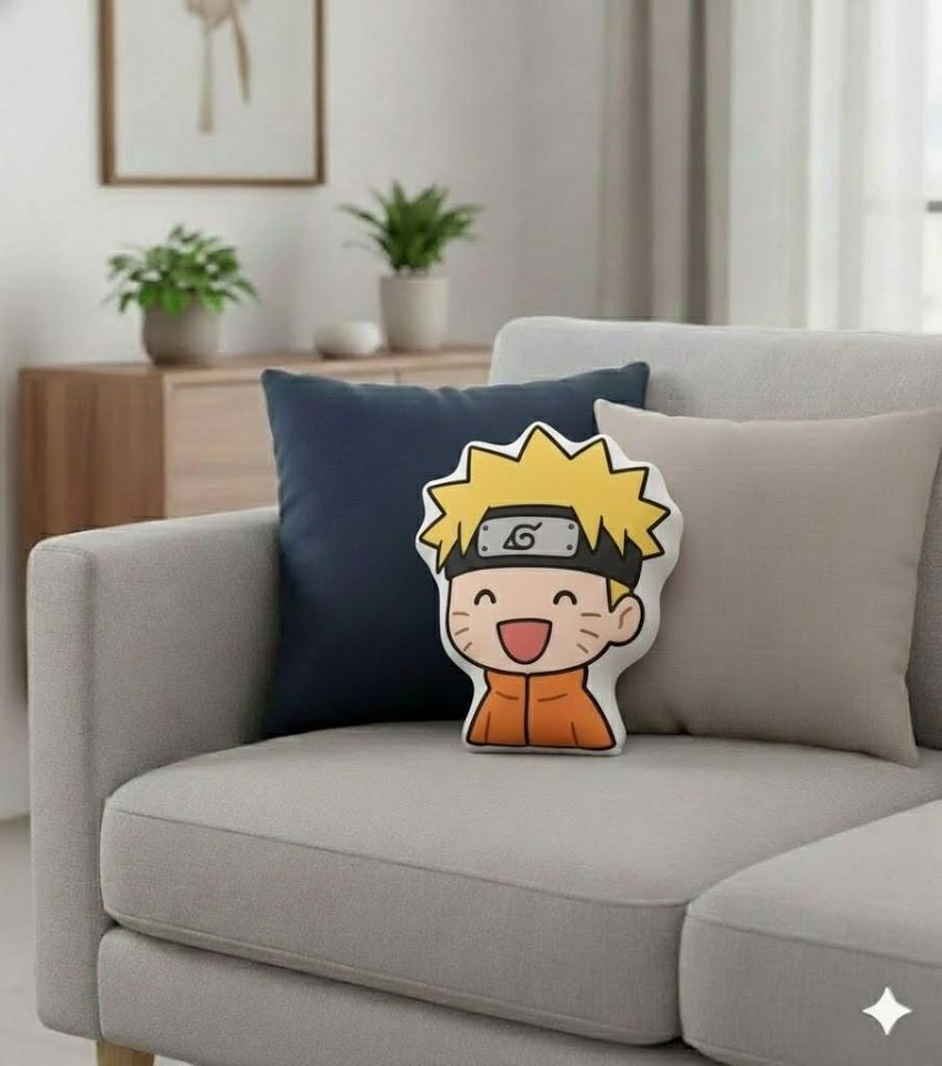 Smiling Ninja Anime Style Printed Pillow