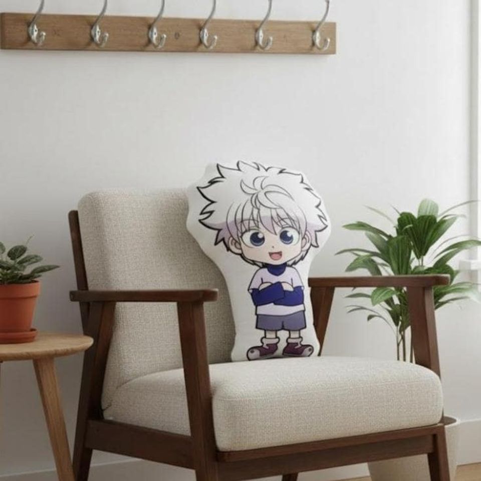 Killua Zoldyck Pillow, xHunter Anime Cushion, Killua Chibi Pillow