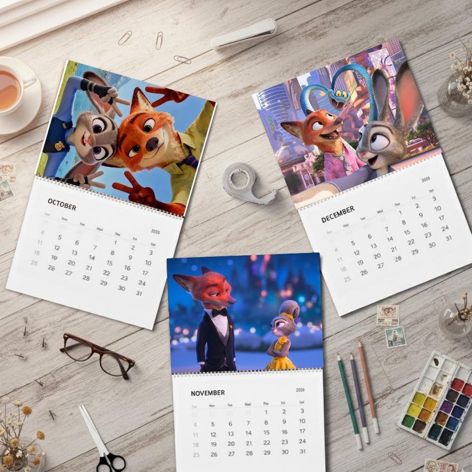 Zootopia 2026 Wall Calendar, Judy & Nick Calendar, Gift Idea