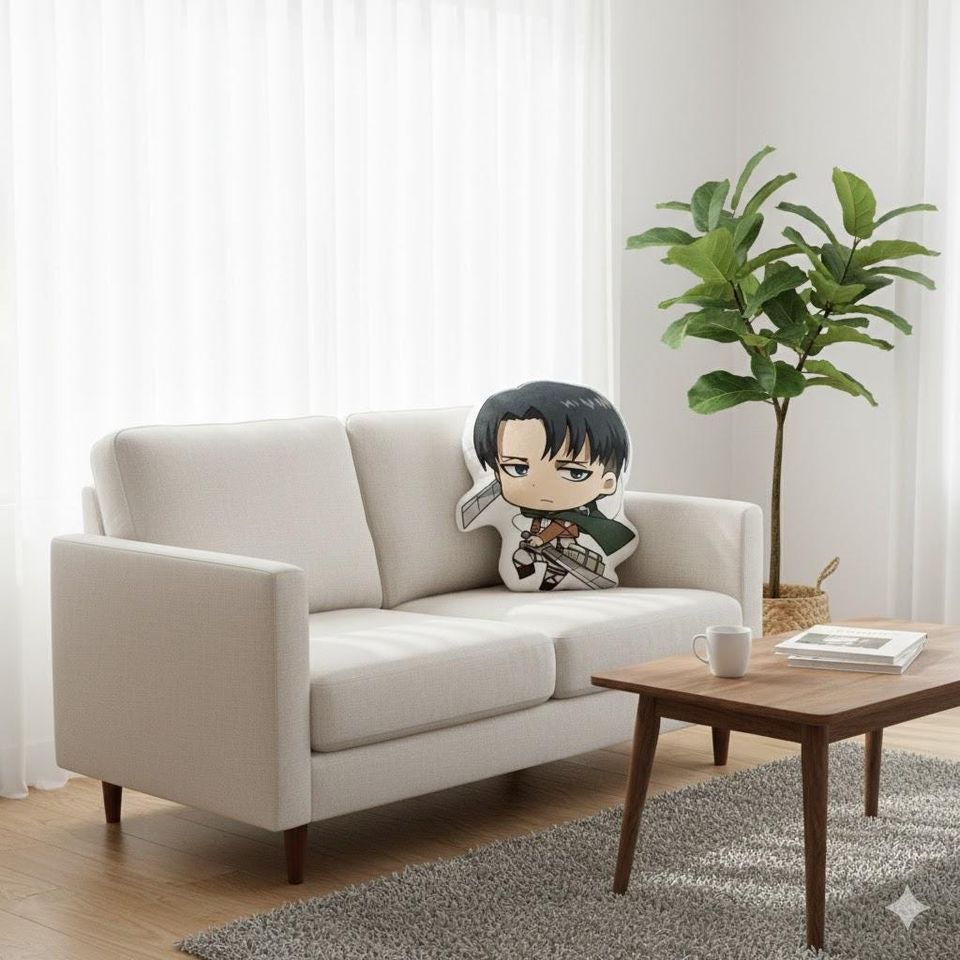 Levi Ackerman Pillow, AO Titan Anime Cushio, Levi Chibi Pillow