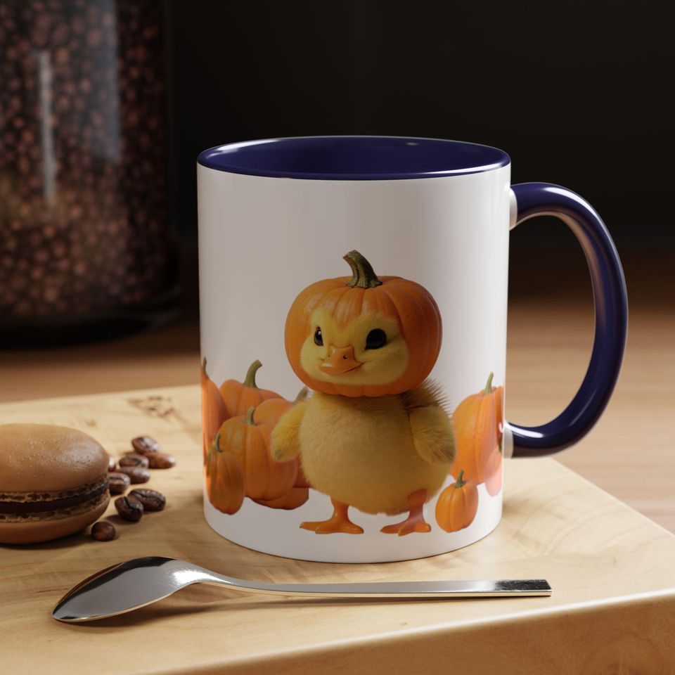 Pumpkin Spice Accent Coffee Mug - Cute Fall Decor, Gift for Coffee Lovers, Halloween Mug, Autumn Decor, Seasonal Beverage