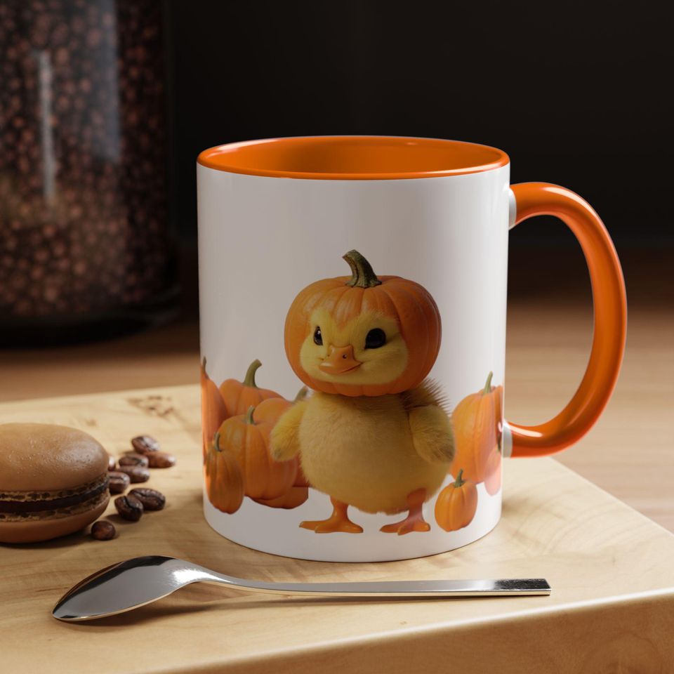 Pumpkin Spice Accent Coffee Mug - Cute Fall Decor, Gift for Coffee Lovers, Halloween Mug, Autumn Decor, Seasonal Beverage