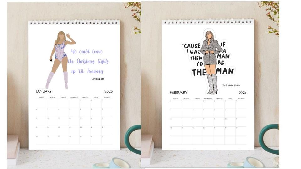 Taylors Lyrics 2026 Calendar | taylors version Music Art Gift