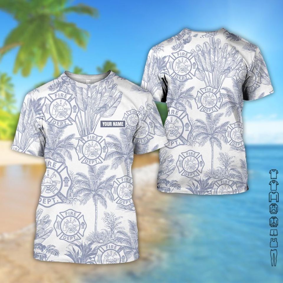 Custom Firefighter Aloha Shirt  Company Logo Uniform