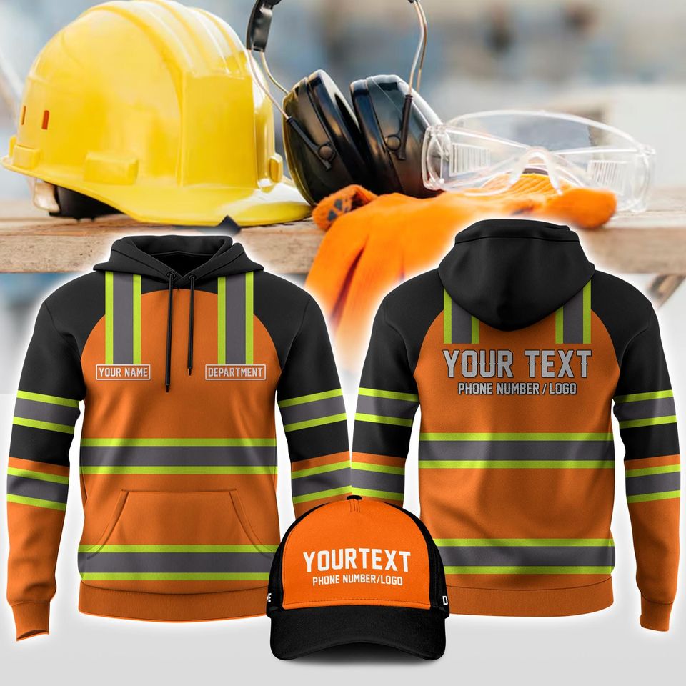 Custom Workwear Shirt: Personalized Non Reflective Orange Company Uniform