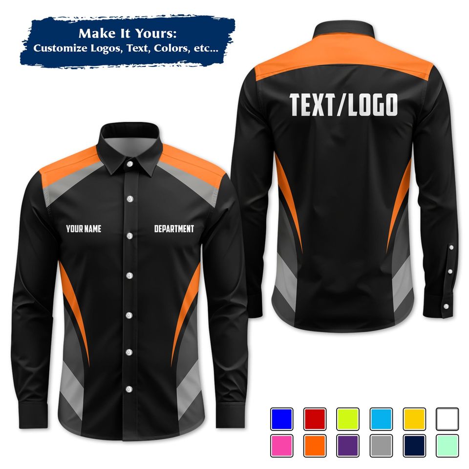 Custom Mechanic Work Shirt | Personalized Logo, Name & Color Options