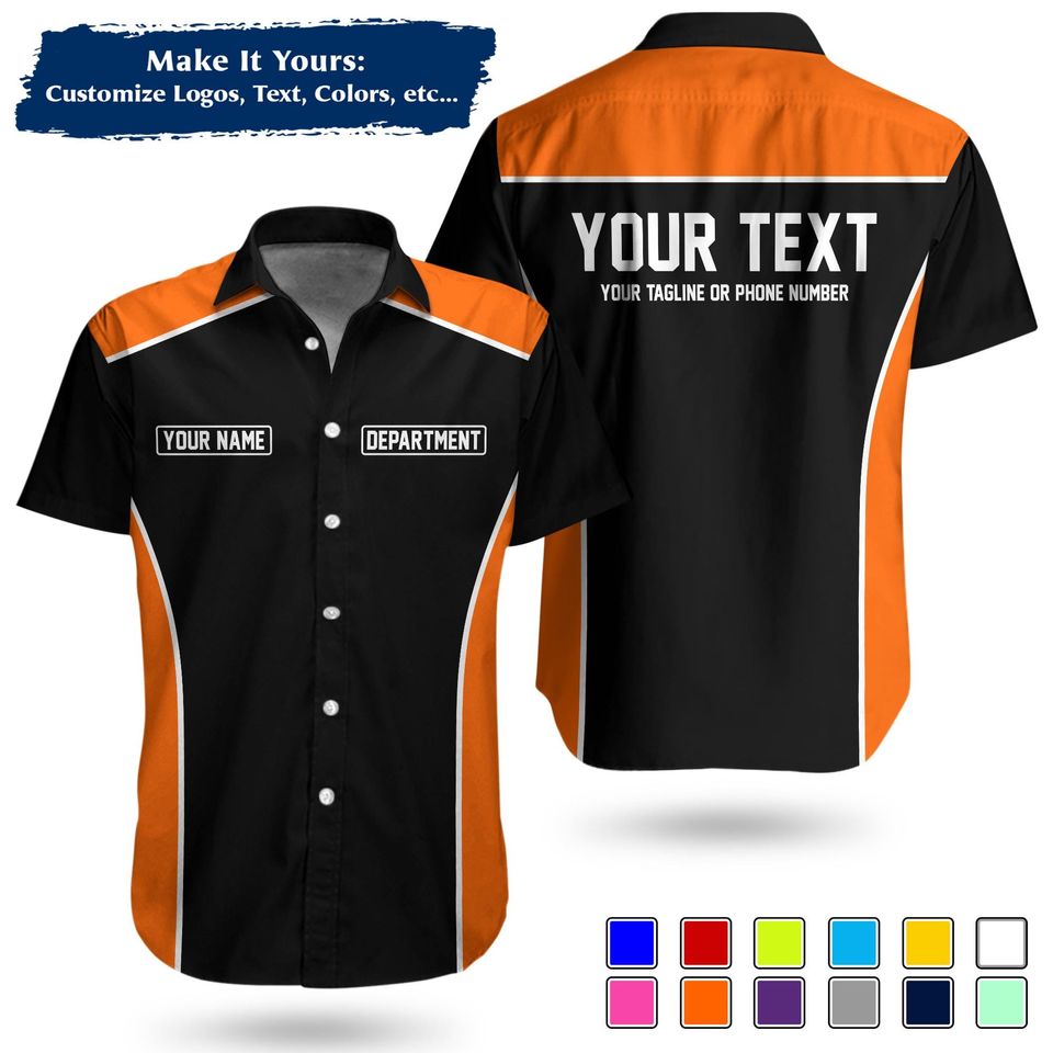 Custom Basic Mechanic Shirt | Personalized Name DepartMent Text Workwear