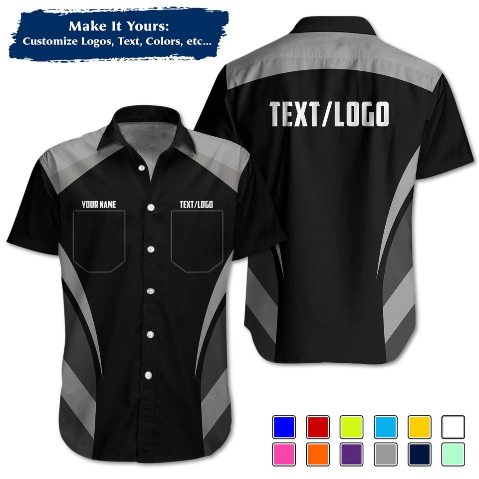 Custom Mechanic Work Shirt | Personalized Logo, Name & Color Options