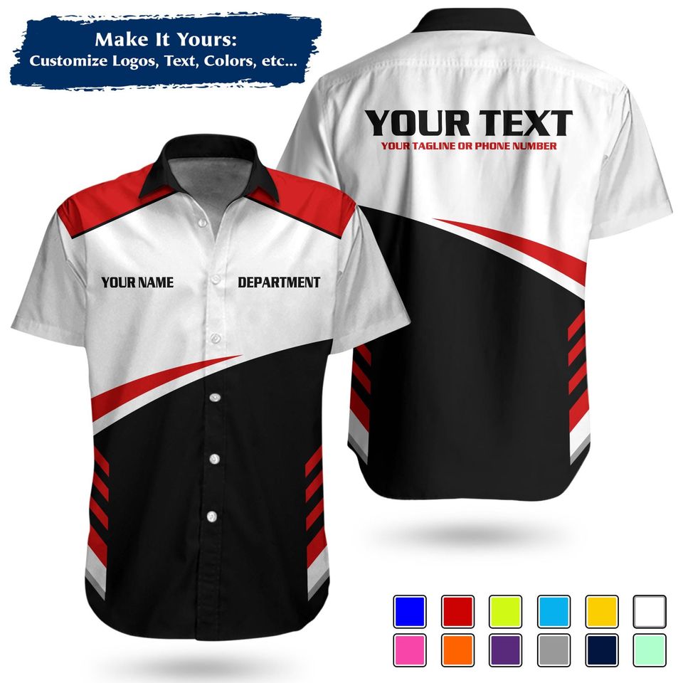 Custom Basic Work Shirt  Personalized 3D all Over Printed Uniform