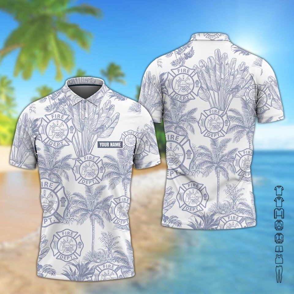 Custom Firefighter Aloha Shirt  Company Logo Uniform