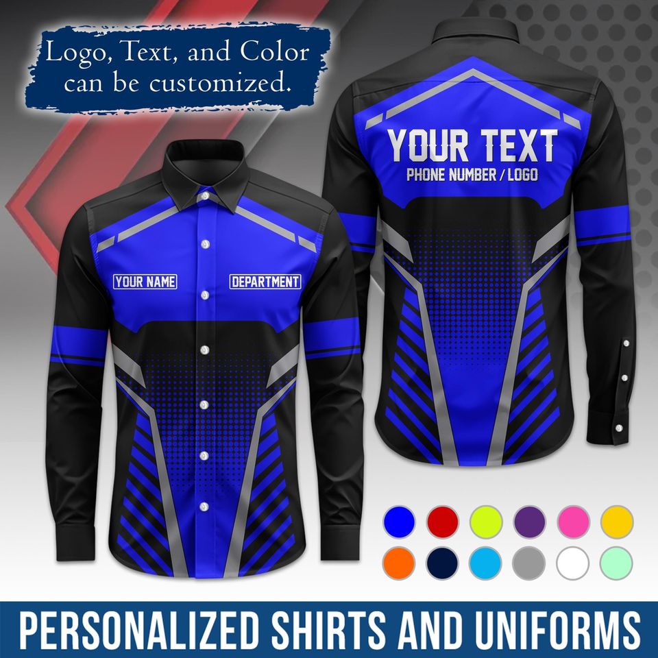 Custom Basic Workwear  Graphic Shirt with Name/Logo Personalization