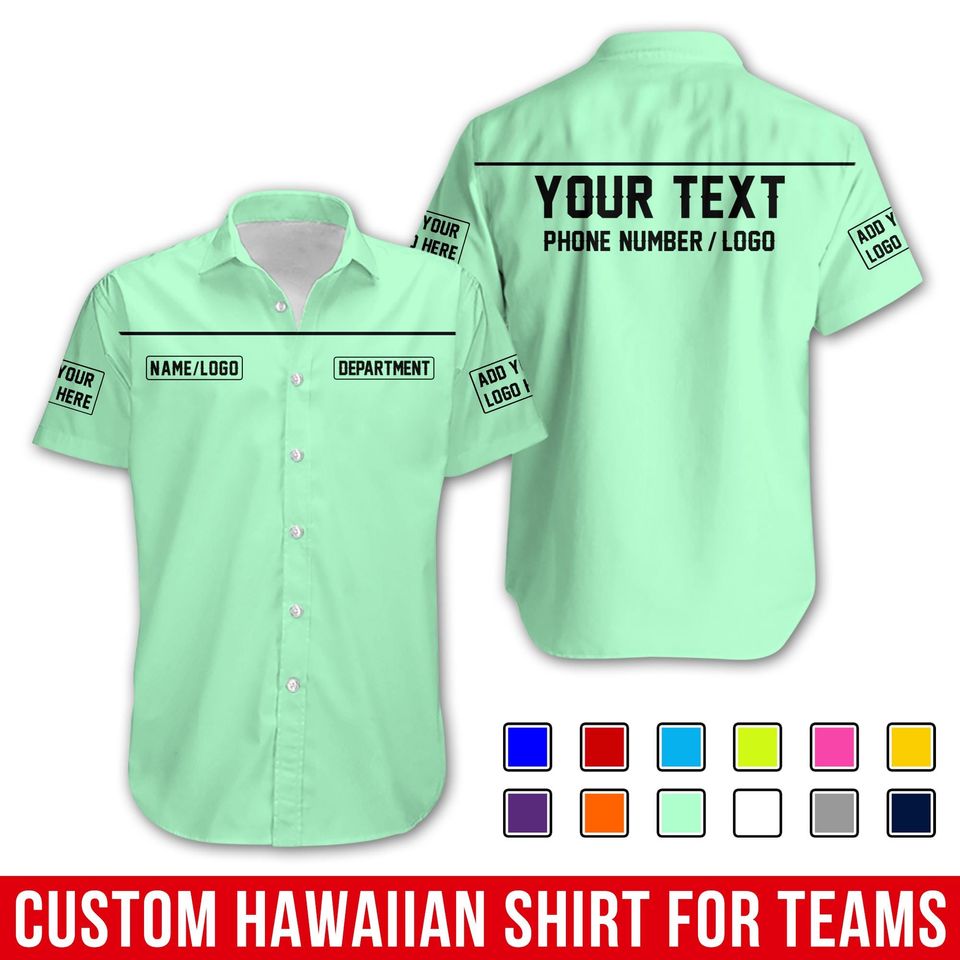 Custom Basic WorkShirt with Logo & Name  Personalized Uniform Shirt for Garage, Shop, or Business