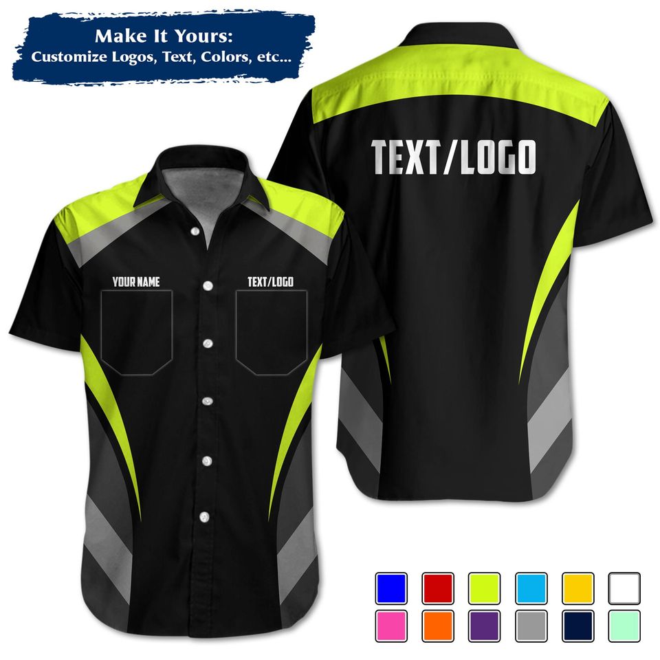 Custom Mechanic Work Shirt | Personalized Logo, Name & Color Options