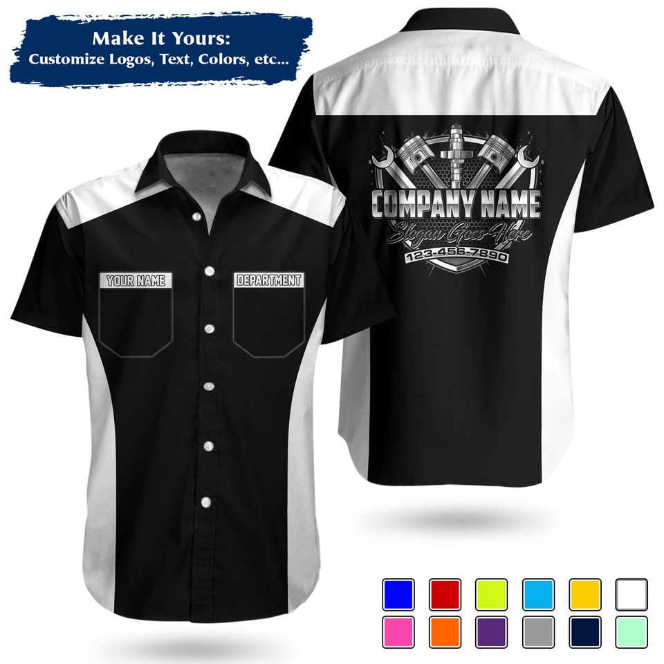 Custom Pocket  Repair WorkShirt | Personalized Name, Logo & Company Text | Crew Uniform
