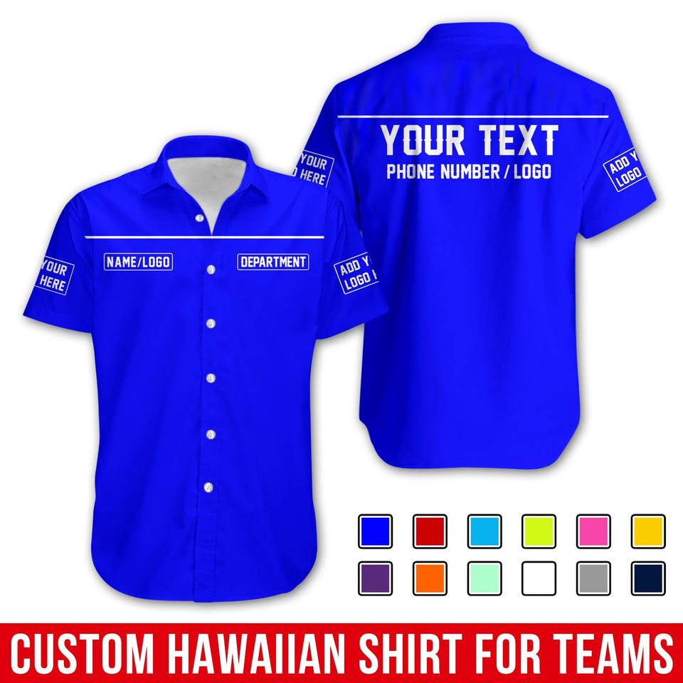Custom Basic WorkShirt with Logo & Name  Personalized Uniform Shirt for Garage, Shop, or Business