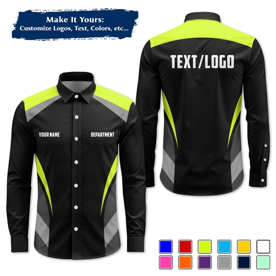 Custom Mechanic Work Shirt | Personalized Logo, Name & Color Options