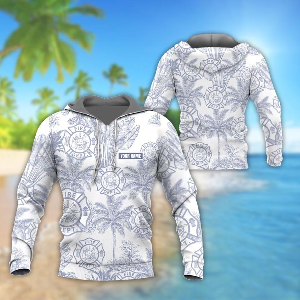 Custom Firefighter Aloha Shirt  Company Logo Uniform