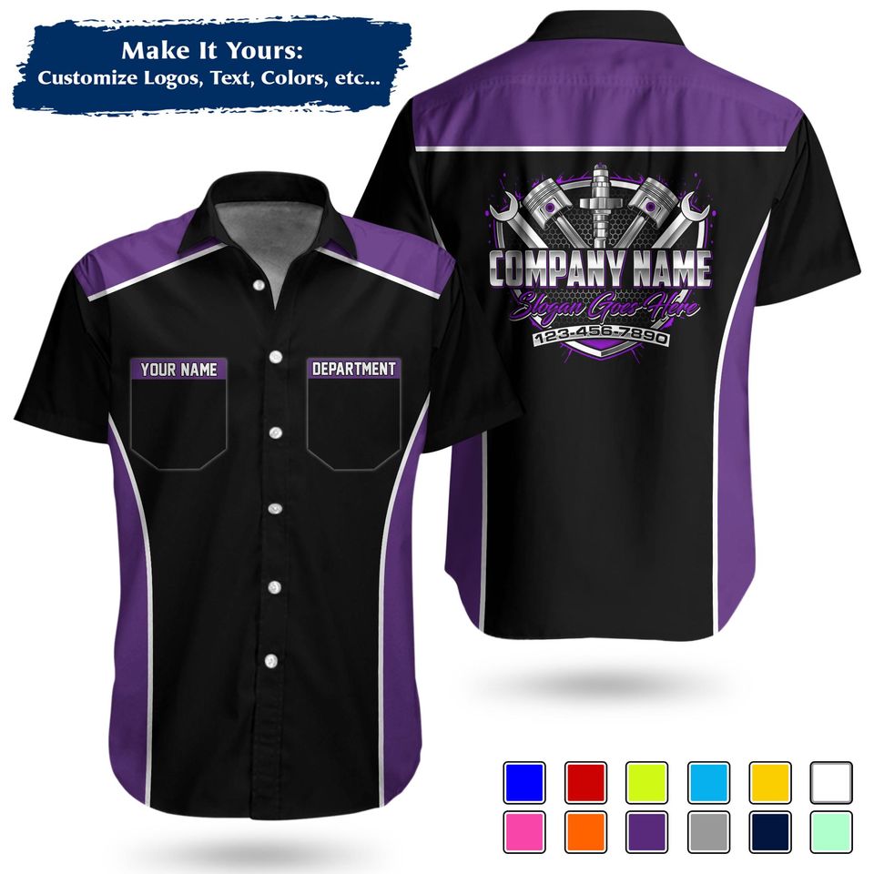 Custom Pocket  Repair WorkShirt | Personalized Name, Logo & Company Text | Crew Uniform