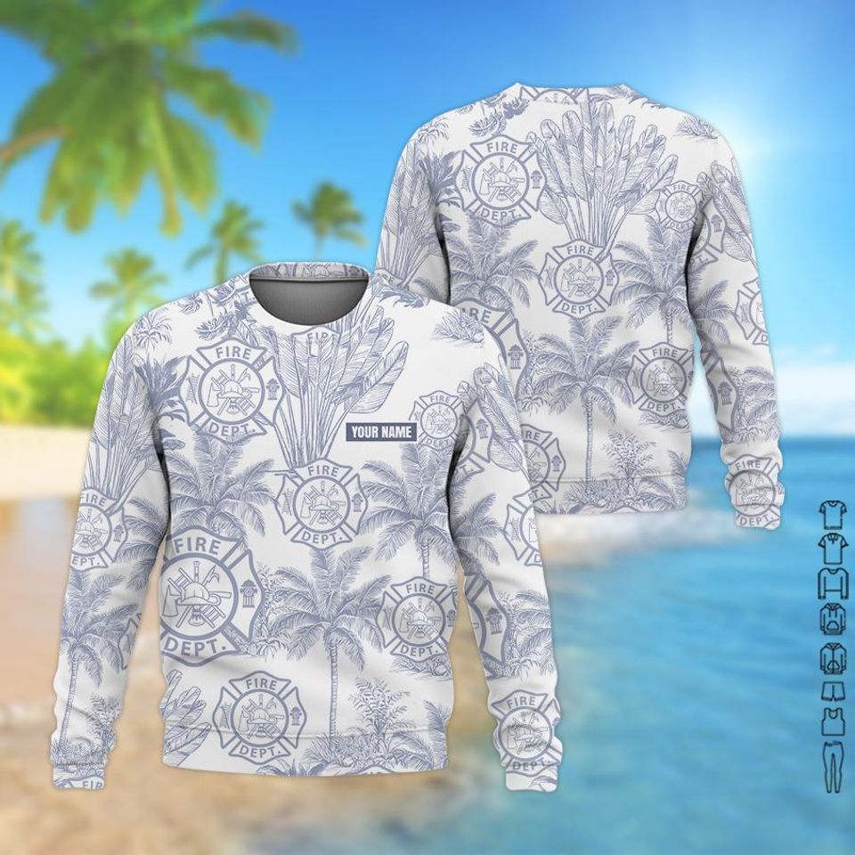 Custom Firefighter Aloha Shirt  Company Logo Uniform