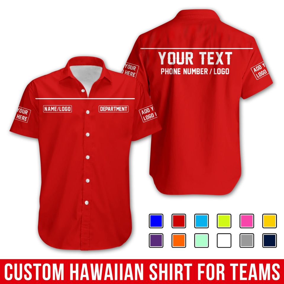 Custom Basic WorkShirt with Logo & Name  Personalized Uniform Shirt for Garage, Shop, or Business