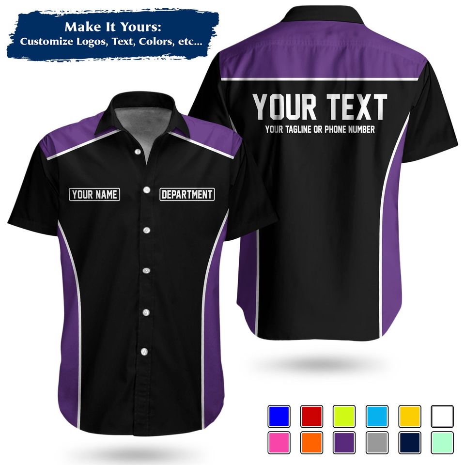 Custom Basic Mechanic Shirt | Personalized Name DepartMent Text Workwear