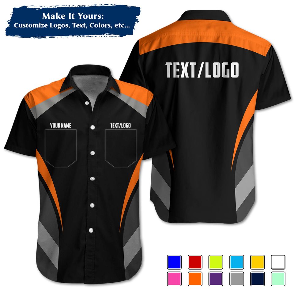 Custom Mechanic Work Shirt | Personalized Logo, Name & Color Options