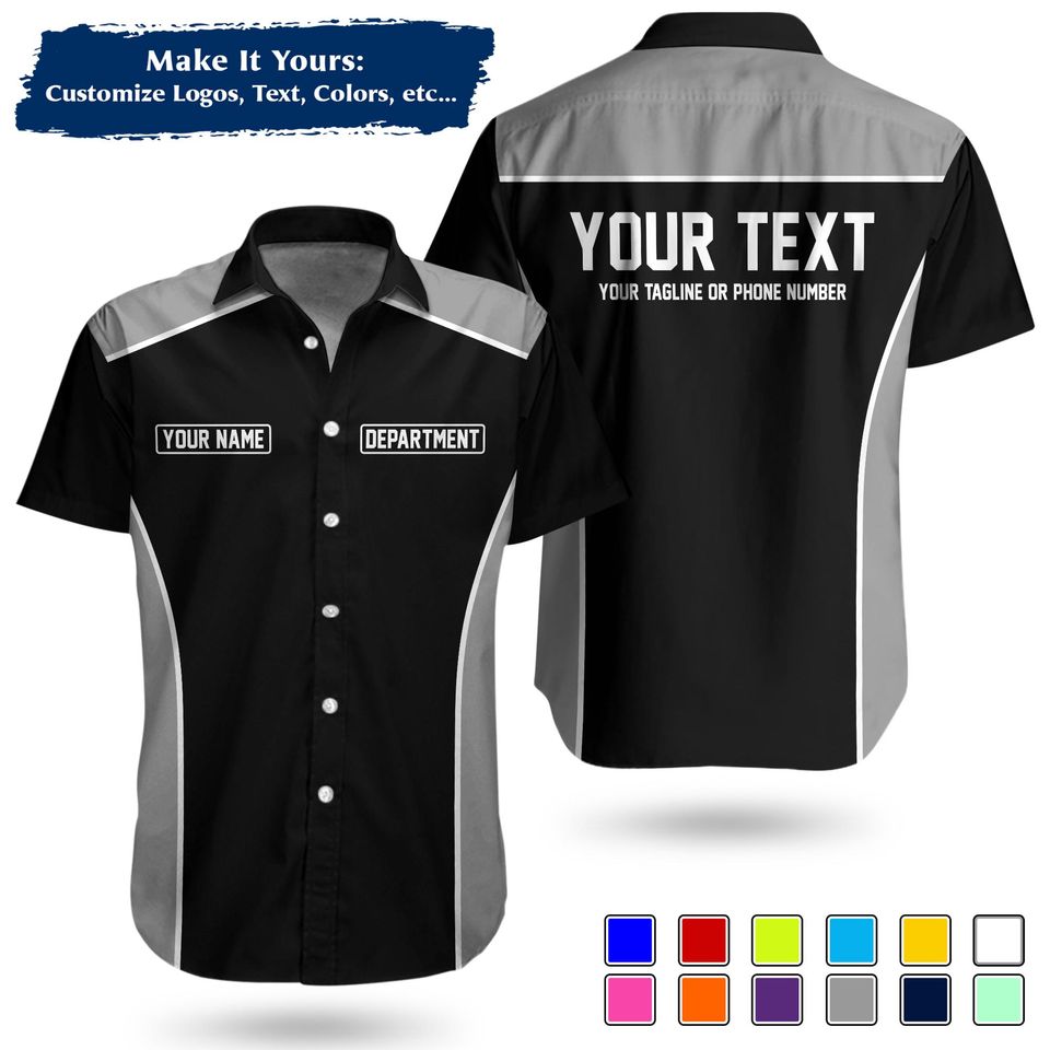 Custom Basic Mechanic Shirt | Personalized Name DepartMent Text Workwear