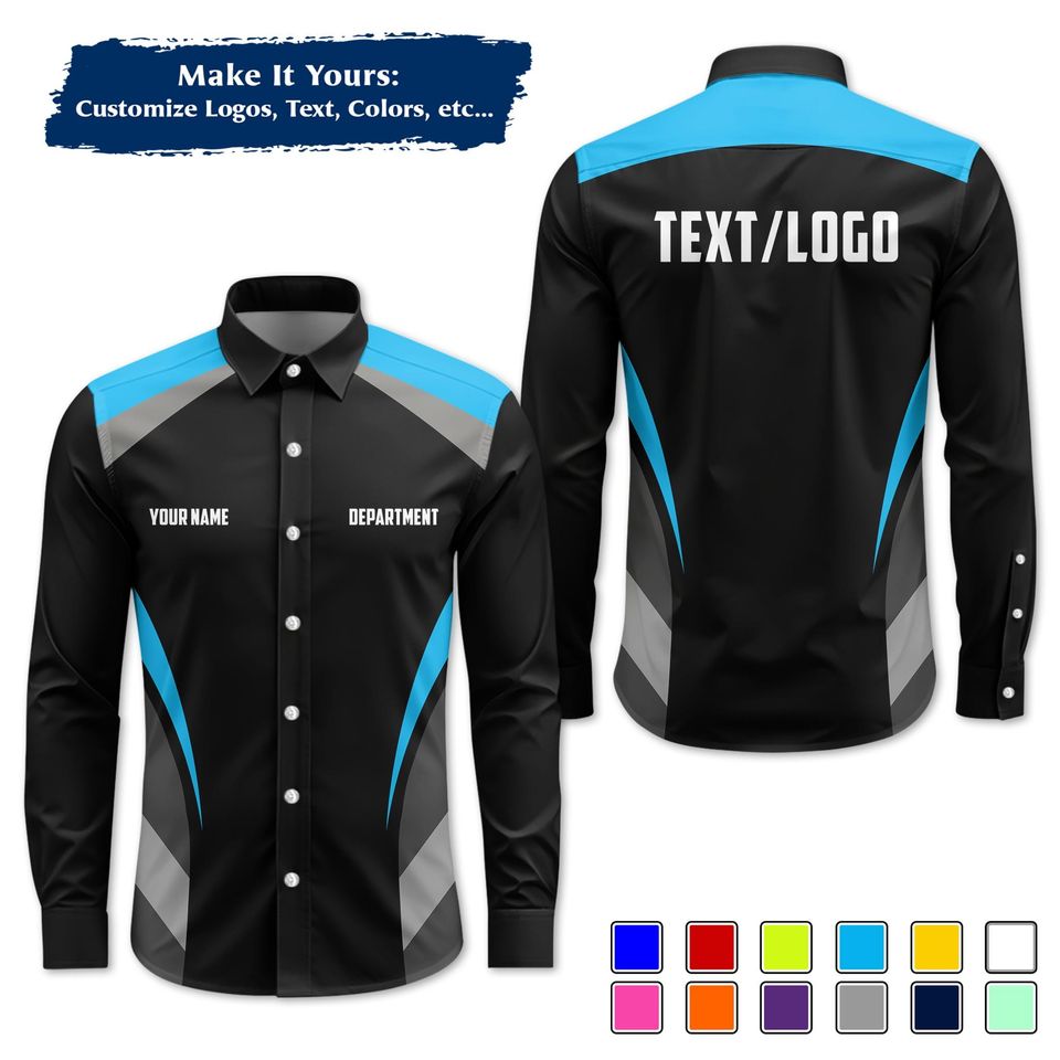 Custom Mechanic Work Shirt | Personalized Logo, Name & Color Options