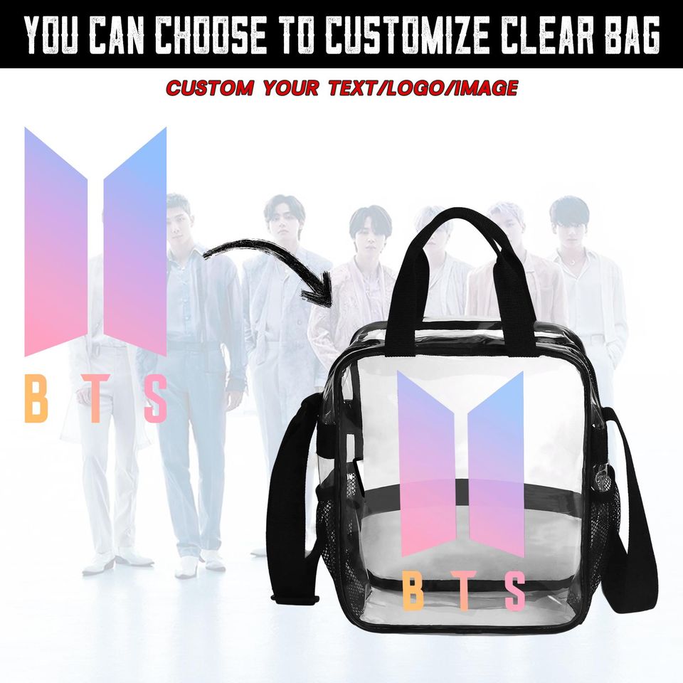 Clear Bag K-Pop Transparent Crossbody Tote Stadium Approved Clear Purse for Concerts & Sports Fans Gift