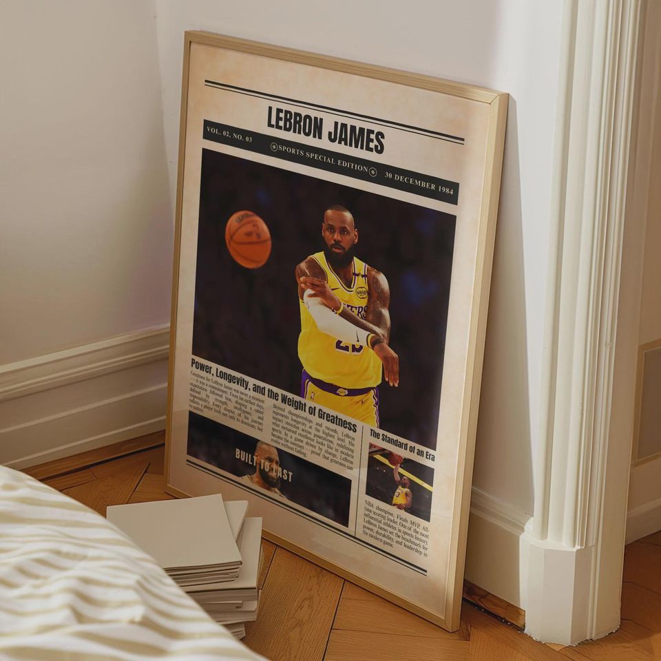 LeBron James Newspaper Poster: Sports Special Edition Basketball Wall Art