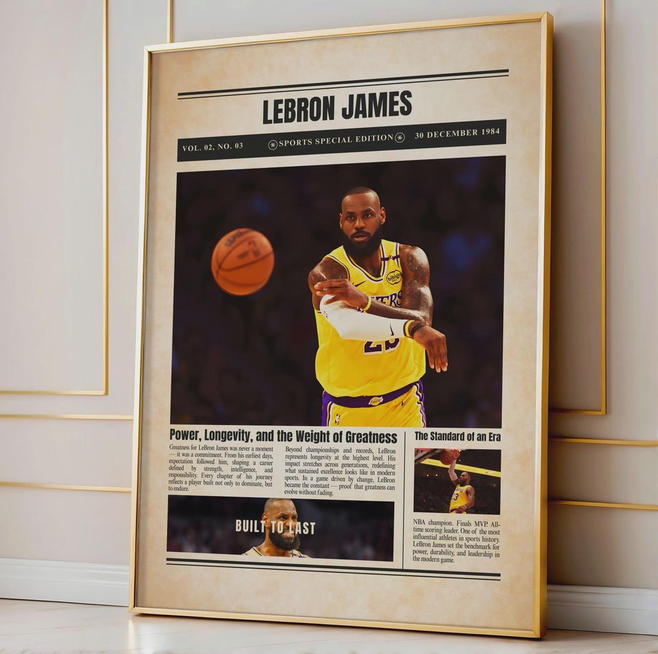 LeBron James Newspaper Poster: Sports Special Edition Basketball Wall Art