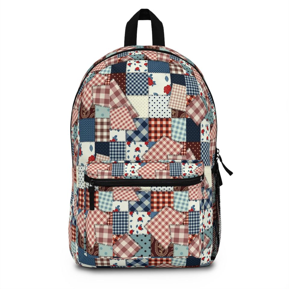 Vintage Patchwork Backpack for School and Travel