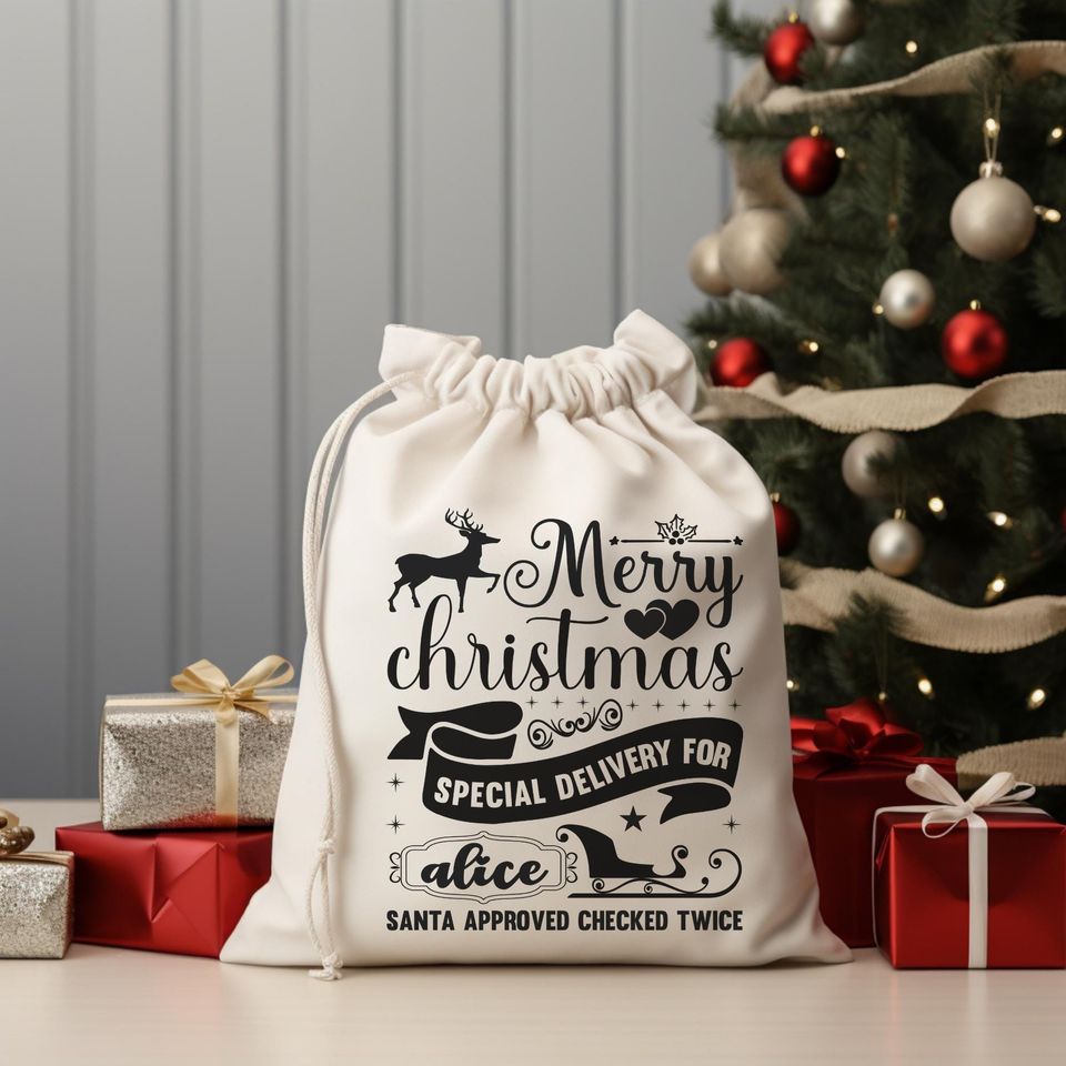 Personalized North Pole Santa Sack, Christmas Gift Bag (14"X16")