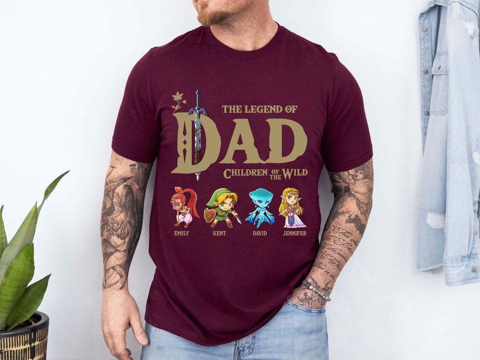 Personalized The Legend Of Dad T-Shirt, Zelda Dad Shirt, Zelda Link Shirt