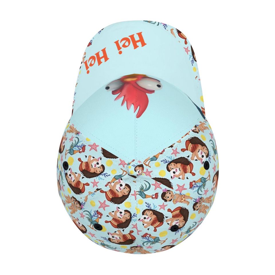 Custom Hei Hei Moana Baseball Cap Disney Trucker Hat